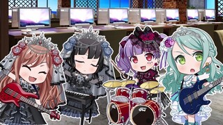 Roselia goes to the Internet cafe to play games