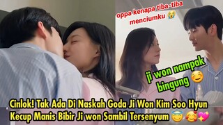 Bukti Cinlok! Tak Ada Naskah Goda Ji Won Kim Soo Hyun Kecup Manis Bibir Ji won Sambil Tersenyum 😇