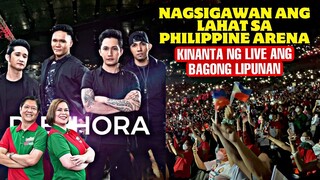 Nagsigawan at nagtayuan sa Philippine Arena ng kantahin ang Bagong Lipunan