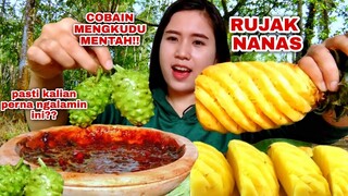 MUKBANG RUJAK NANAS MENGKUDU MENTAH PEPAYA MENTAH#mukbang#rujaknanas#rujakviral