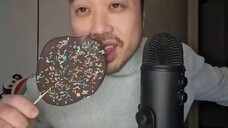 ASMR Long Sprinkles Chocolate Lollipop 🍫🍭 Mouth Sounds & Licking 🍫🍭