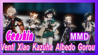 [Genshin, MMD] Venti, Xiao, Kazuha, Albedo, Gorou