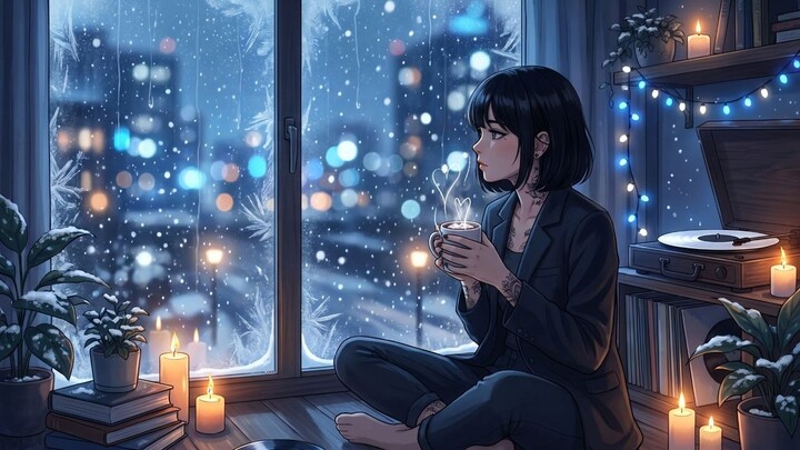snowy night & coffee ❄️ lofi beats to sleep & stress relief WINTER SERIES