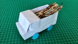สอนวิธีพับรถบรรทุกกระดาษ สุดเท่ | How to make paper truck