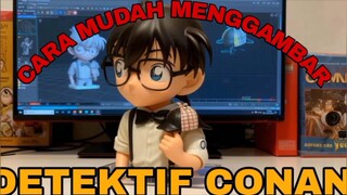 cara mudah menggambar anime detektif Conan, gambar nya jadi hidup dengan AI