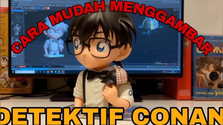 cara mudah menggambar anime detektif Conan, gambar nya jadi hidup dengan AI