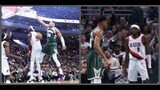Giannis dunks on Duop Reath and does his famous stare down!!