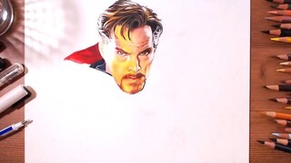 Doctor Strange (Benedict Cumberbatch) - speed drawing _ Part 1