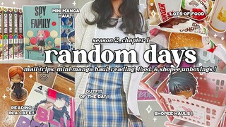 🎀 # s2 chapter 1 : random days | shopee and manga haul + unboxing, mall trips, reading, & food 🧁