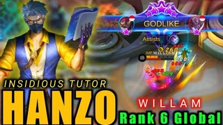 Hanzo New Skin INSIDIOUS TUTOR | Gameplay by WILLAM | Top 6 Global - MLBB