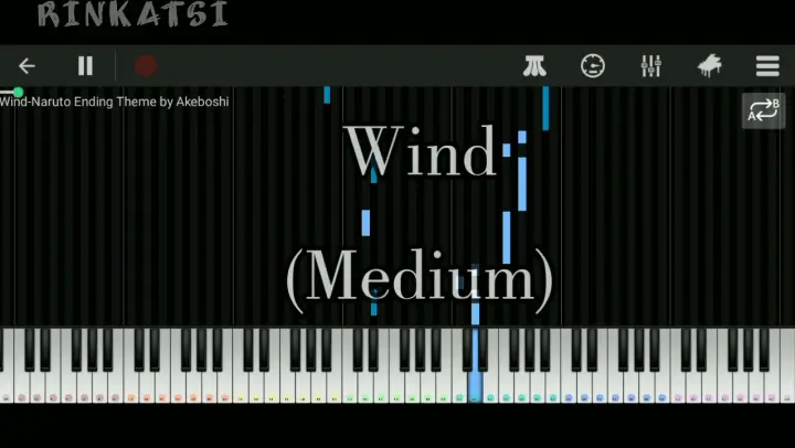 Wind - Naruto ending theme | piano tutorial Medium level