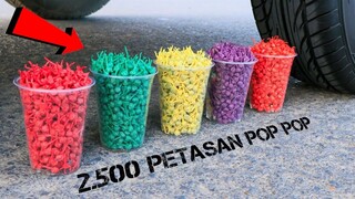 2500 Petasan POP VS Mobil - Menghancurkan Hal Renyah  & Lembut Dengan Roda Mobil!