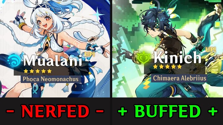 MASSIVE NERFS TO MUALANI AND GOOD BUFFS TO KINICH - Genshin Impact