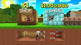 ถ้าเกิด!! บ้านร้านค้า $1 เหรียญ VS บ้านร้านค้า $1,000,000 เหรียญ - Minecraft คนรวยคนจน