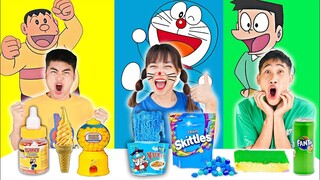 Hà Sam Thử Thách 24H Ăn Uống Theo Màu Sắc Các Nhân Vật Doraemon, Chaien Và Xeko Mỏ Nhọn