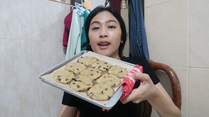 Soft Chewy Chocochips Cookies dengan 5 bahan tanpa tepung dengan oatmeal