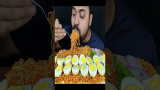 SCHEZWAN NOODLES, BOILED EGGS ASMR MUKBANG EATING SHOW | #Shorts