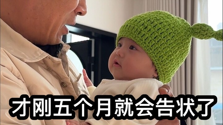 This kid hasn’t even learned to talk yet and already knows how to tattle on their grandpa—now they w