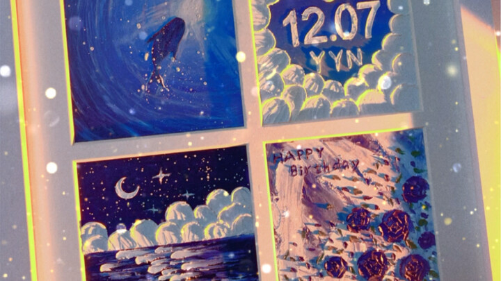 Blue-themed Birthday 4-Panel Custom Design
