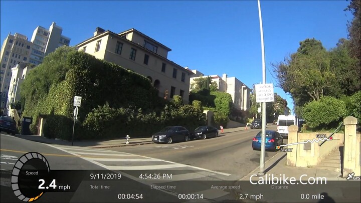 Calibike 1500w motor hill climb Lombard street in San Francisco_6fw