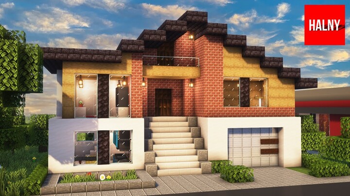 Suburban house in Minecraft - Tutorial build