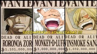 RECOMPENSAS DOS MUGIWARAS ATUALIZADA !!! (One Piece Edit)
