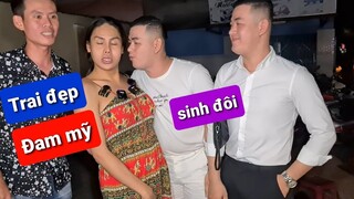 Cặp đôi Trai đẹp đam mỹ sinh đôi ghé mua Bánh tráng trộn DIVA Cát Thy