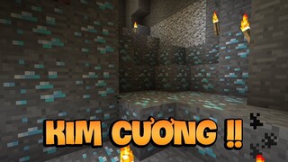 Tìm thấy kim cương trong lần đầu - Minecraft sinh tồn 1.16 | Tập 1