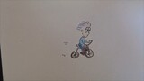 Draw cartoon bicycling boy