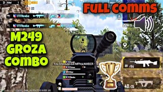 9 SOLO KILLS WITH M249/GROZA COMBO | TOURNAMENT ELIMINATION CONQUERORS COMMS