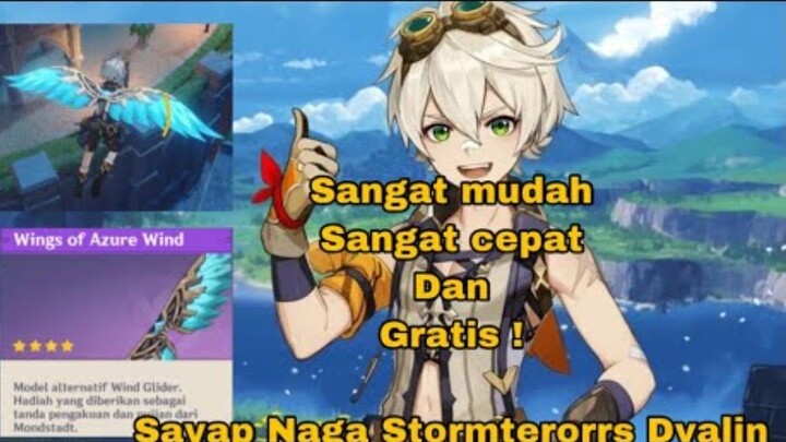 Cara gampang dapatin "Wings of Azure Wind" sayap Naga Angin Dvalin - Genshin Impact Indonesia