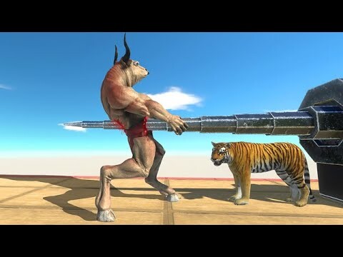 Big Piercer Protecting Tiger - Animal Revolt Battle Simulator