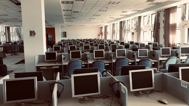 A university abandoned for ten years, but computers still exist, guarding the empty city alone