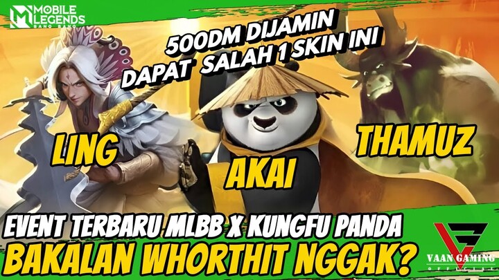 EVENT TERBARU!! MODAL 500 DIAMOND DIAJMIN DAPAT SKIN EKSKLUSIF KUNGFU PANDA X MOBILE LEGENDS