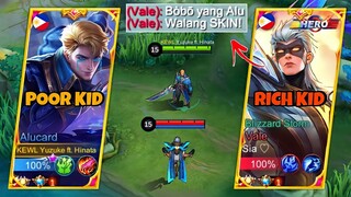 Rich Kid Vale Trashtalk My No Skin Poor Alucard | He Said I'm NUB! GODLIKE Gameplay (Enemy Shocked)