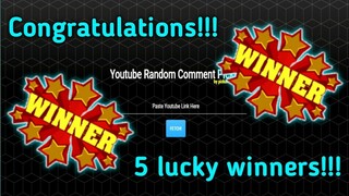 5 LUCKY WINNER FOR GIVEAWAY CARS!!! CONGRATULATION