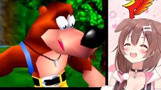 Korone vibing with Banjo-Kazooie ( N64 ) intro