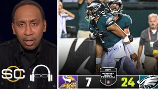 ESPN's Stephen A. Smith praises Jalen Hurts shines as Eagles comfortably beat Vikings 24 to 7