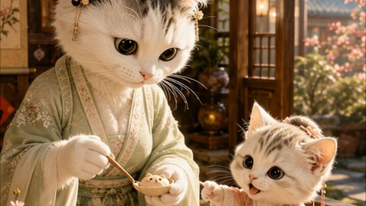 Mom Ate Baby’s Food 😂🐱 Then Tiny Kitten Became a Kung Fu Master! 🥋❤️ #Shorts