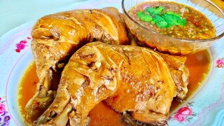 ไก่ต้มน้ำปลา ( พร้อมสูตรการทำน้ำเต้าเจี้ยว น้ำจิ้มข้าวมันไก่ )สไตล์ | ครัวบ้านๆ Channel