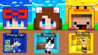 Mèo Simmy Thử Thách "XÂY CĂN HẦM BÍ MẬT TỨ TRỤ" Trong Minecraft