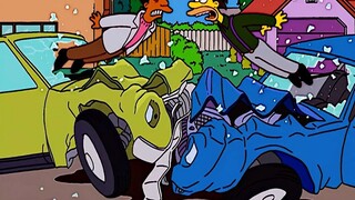 Bart buys a stopwatch that can stop time, causing panic in Springfield. (The Simpsons)