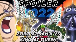 one piece chapter 1022 spoiler. Sa wakas zoro at sanji laban kay king at queen