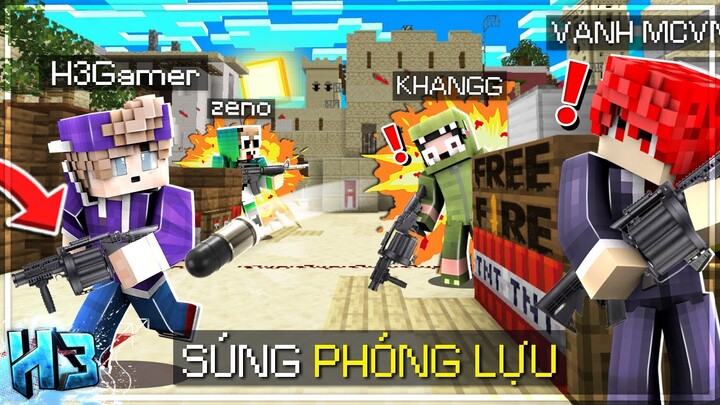 NoobTeam Dùng SÚNG PHÓNG LỰU SINH TỬ Free Fire Nhưng Trong Minecraft! 40 Mạng?? | #19 - MINI GAME