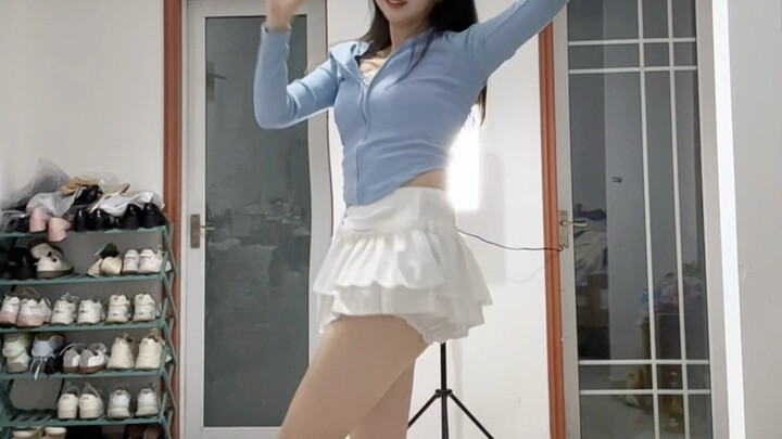 White socks and a fluffy skirt—so cute when you bounce and jump!