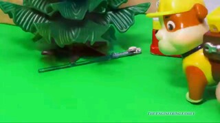 Paw Patrol Rubble Becomes a Star Wars Jedi Knight a Funny Toy Parody