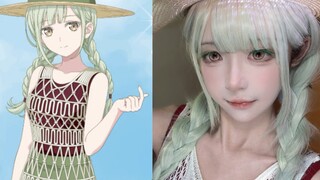 Cosplaying a foam net cucumber?