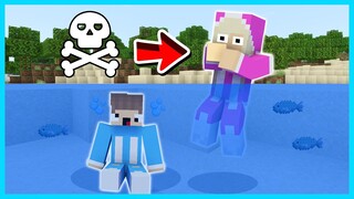 MIPAN & ZUZUZU Hanya Bisa Bernafas Di Dalam Air Seperti ikan Di Minecraft! GABISA NAFAS DI DARATAN