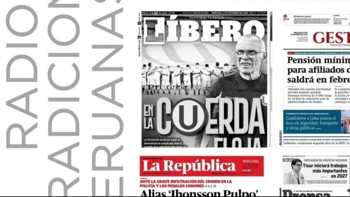 PORTADA DE DIARIOS DEL PERU