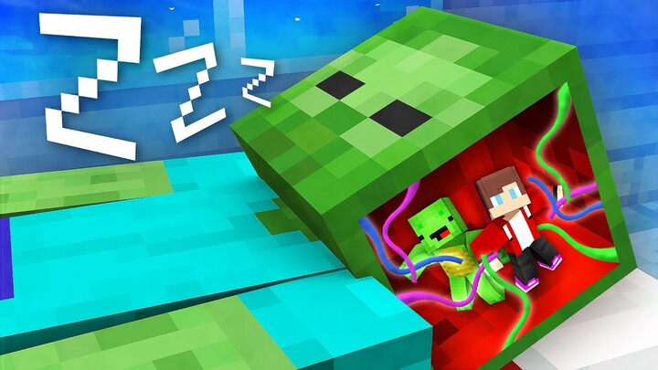 Mikey and JJ Control SLEEPING Zombie in Minecraft (Maizen)